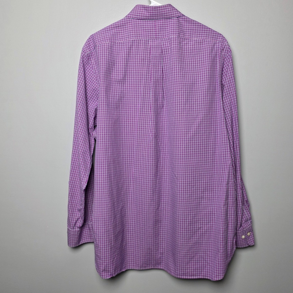 Polo Ralph Lauren Mens XL Easy Care Micro Check Button Down‎ Cotton Shirt